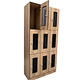 9-Door Compact Density Fiberboard (CDF) Locker - Oak Finish with Metal Ventilation Grilles